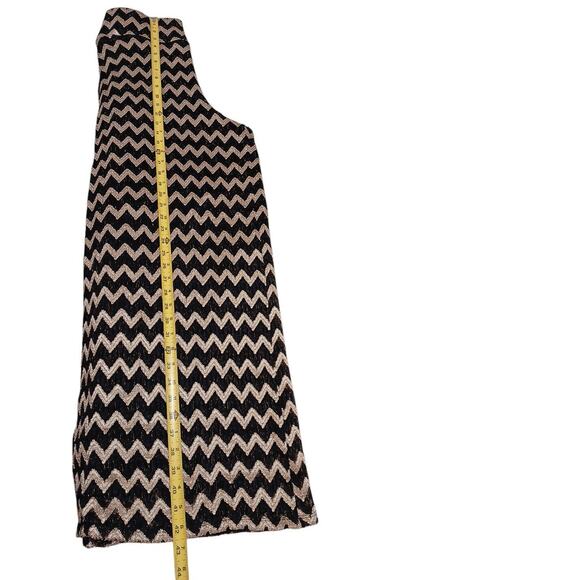 Palazzo Chevron Pants Sz XL Black Gold Fancy Cocktail HOLIDAY Sophisticated Chic - Picture 7 of 12